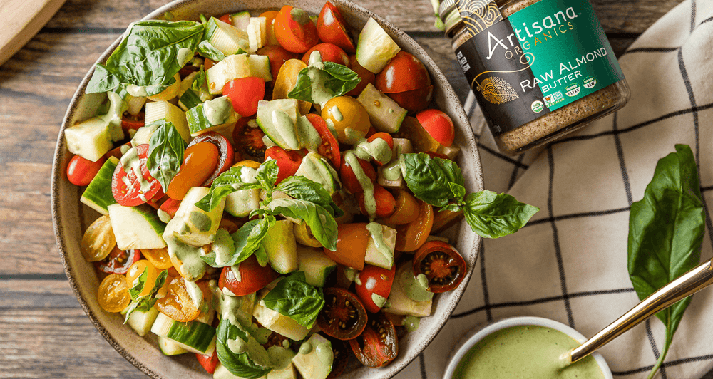 Artisana Tomato and Cucumber Pesto Salad | Whole30, Vegan